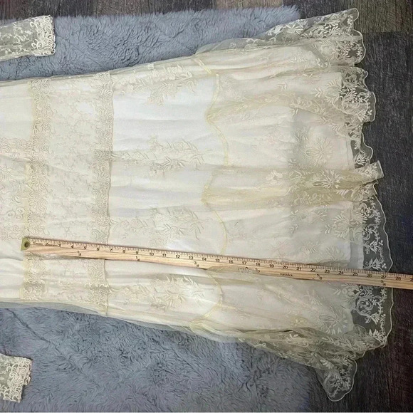 Vintage 90s April Cornell Lace Midi Dress Small RARE In Ivory Cream NWT - Picture 9 of 15